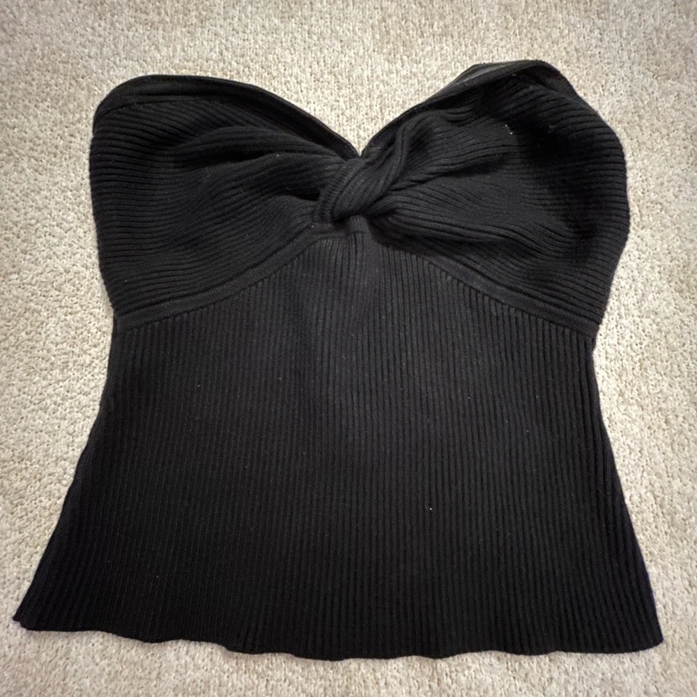 Abercrombie & Fitch Ribbed Bow Tube Top Strapless XS